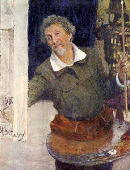 Ilya Yefimovich Repin Self-portrait at work oil painting image